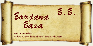 Borjana Baša vizit kartica